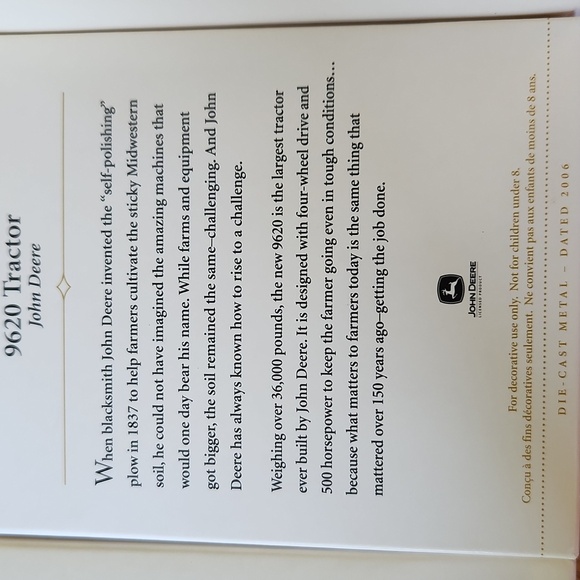 3 pc. Hallmark John Deere Tractor Keepsake Ornaments 2006-2008 - Picture 6 of 7